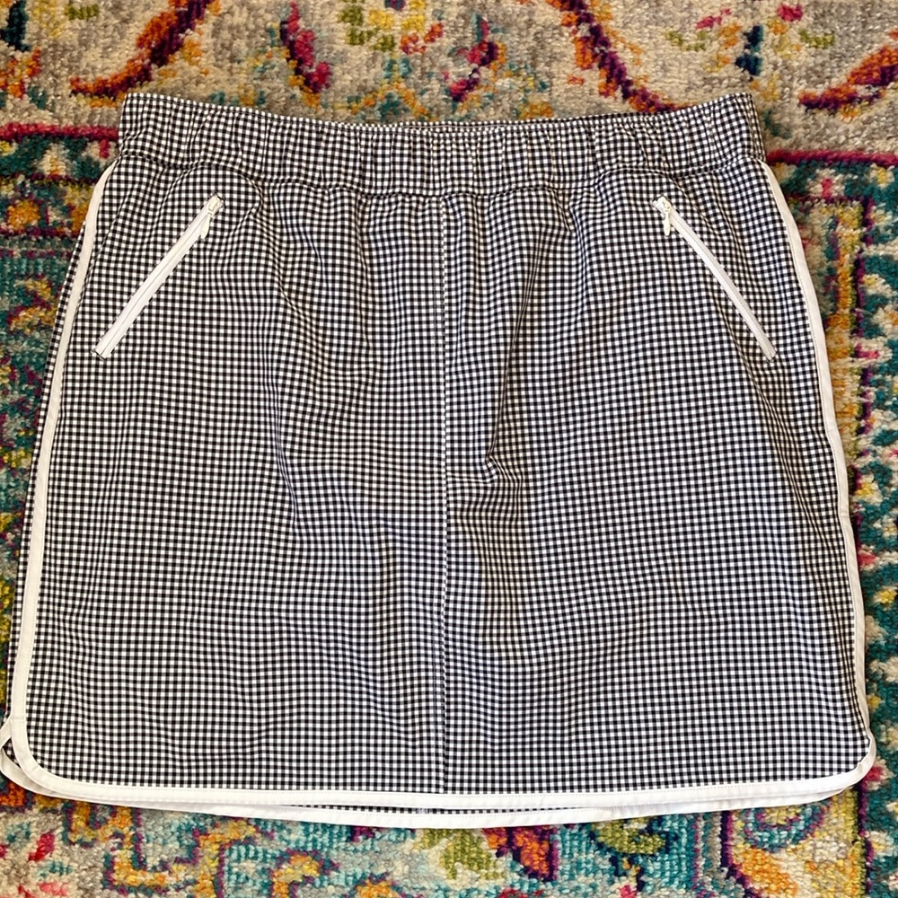 Talbots Black and White Gingham Skort
